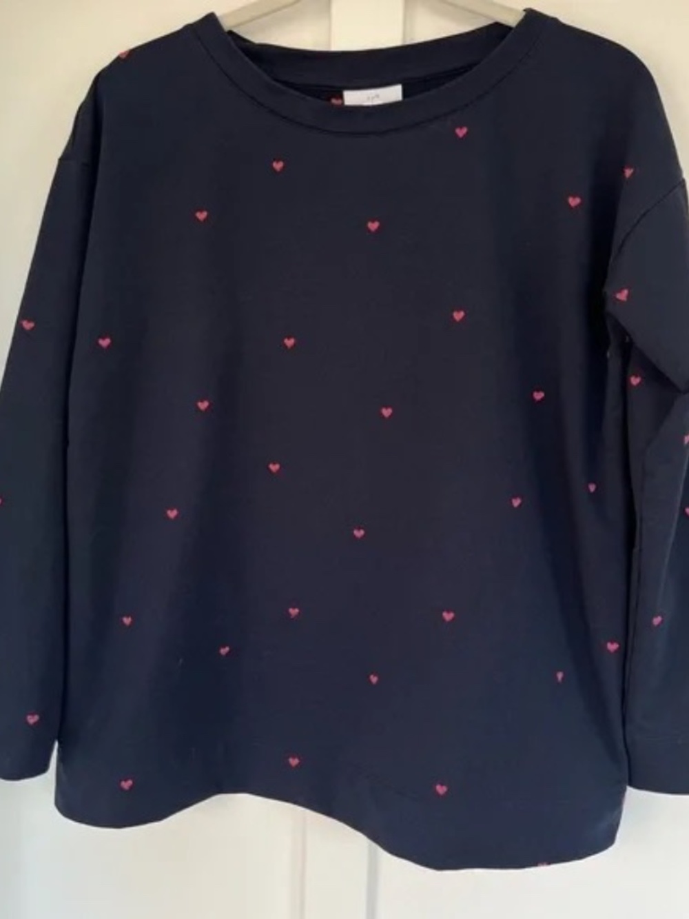 J.Jill NWT IN PACKAGE  “More Love" Embroidered-Heart Sweatshirt Womens Sz Small